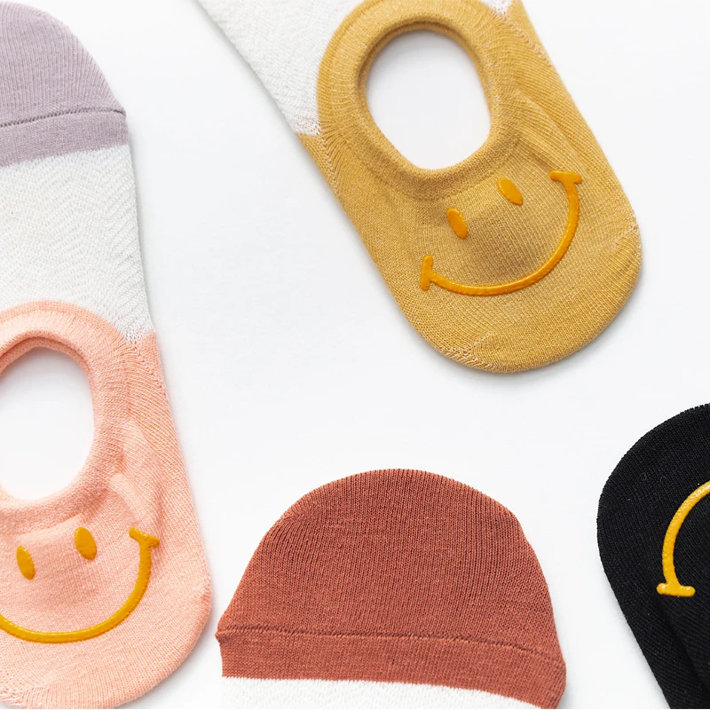 Instime Smile женские невидимые носки 100 хлопок без шоу ярких цветов европейский размер