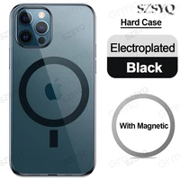 2021 luxury transparent magnetic safety electroplating soft silicone phone case cover for iphone 12 pro max iphone 12 mini
