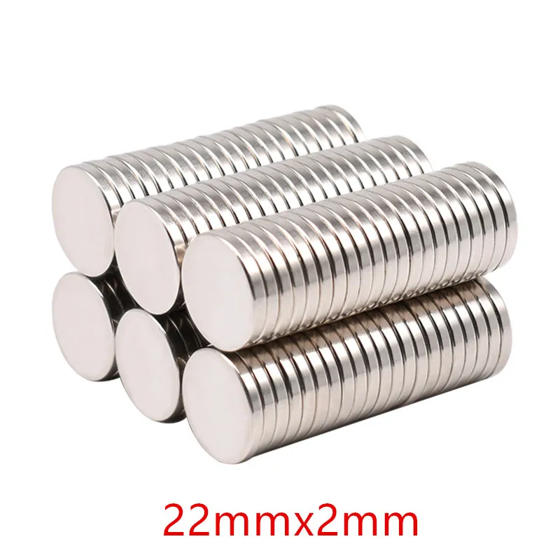 

10/20/50/100 Pcs 22x2mm Super Strong N35 Round Neodymium Magnet Powerful Rare Earth Magnets Craft Fridge Office Magnets DIY