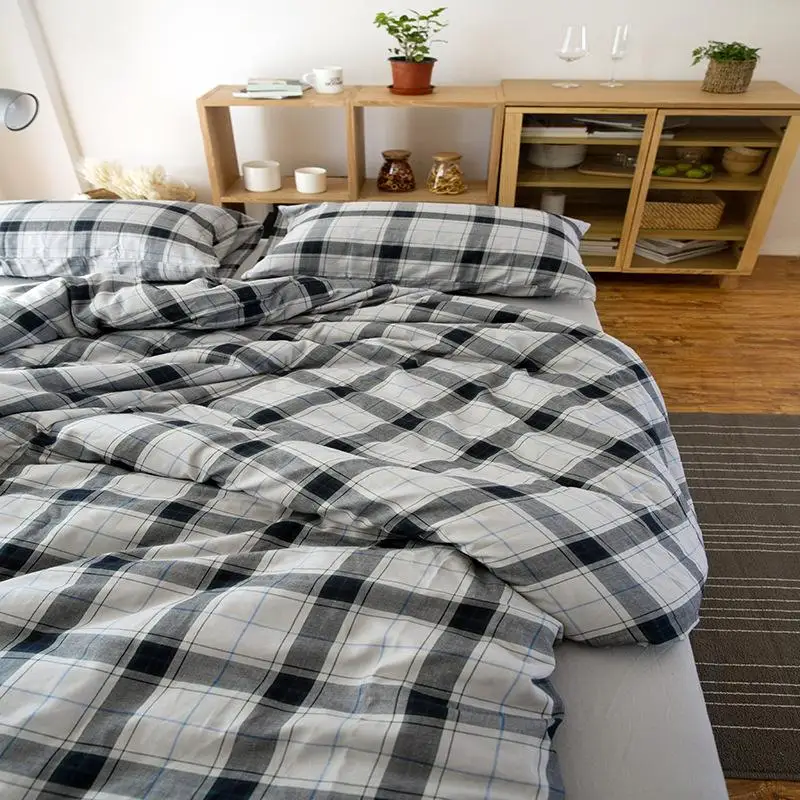 Комплект постельного белья в клетку комплект из 50 простых стеганых