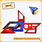 Квадратный транспортир UMYUU из алюминиевого сплава, треугольник линейка, измерительный инструмент для инженера, плотника ES-123456