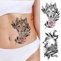 wolf temporary tattoos sticker for women body art fake tattoo sleeves stickers arm butterfly flower waterproof non toxic tattoo