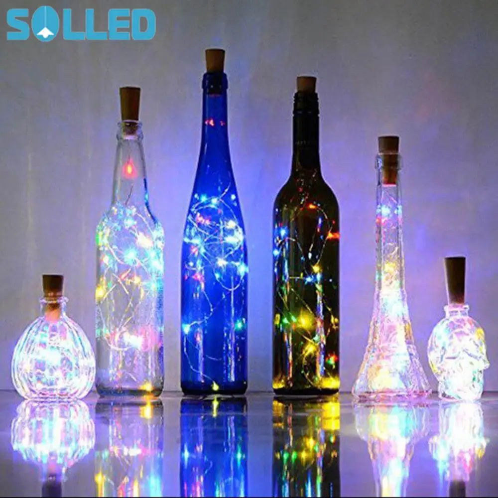 2 м медная проволока Фея гирлянда бутылка Пробка для стекла ремесло светодиодные