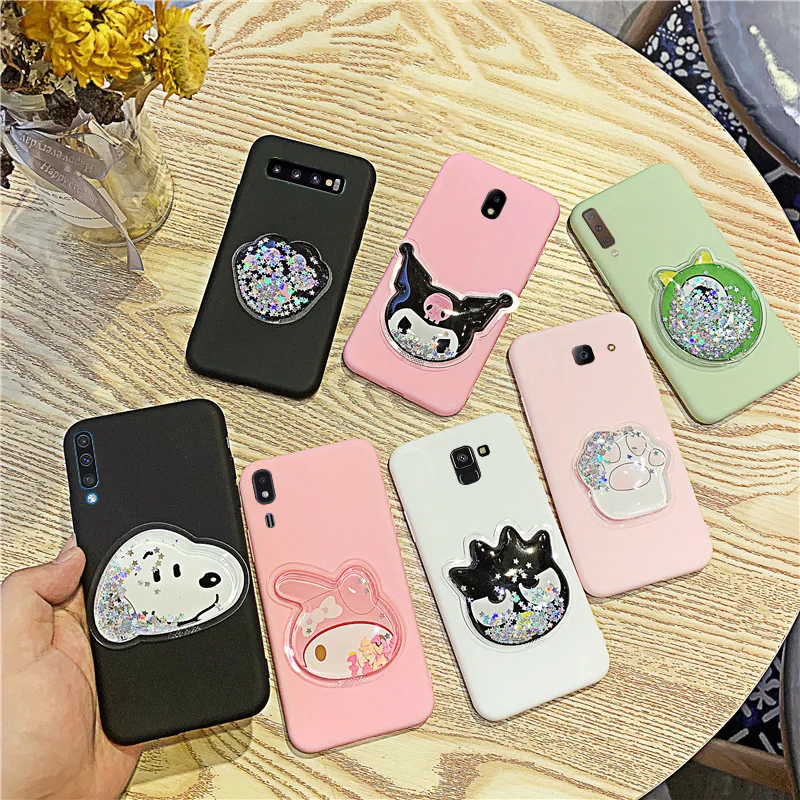 Case for Samsung Galaxy S6 S7 Edge S8 S9 Plus S10 5G S10e Note 8 9 10 Pro Squishy Flower TPU Cover Lovely Dynamic Quicksand |