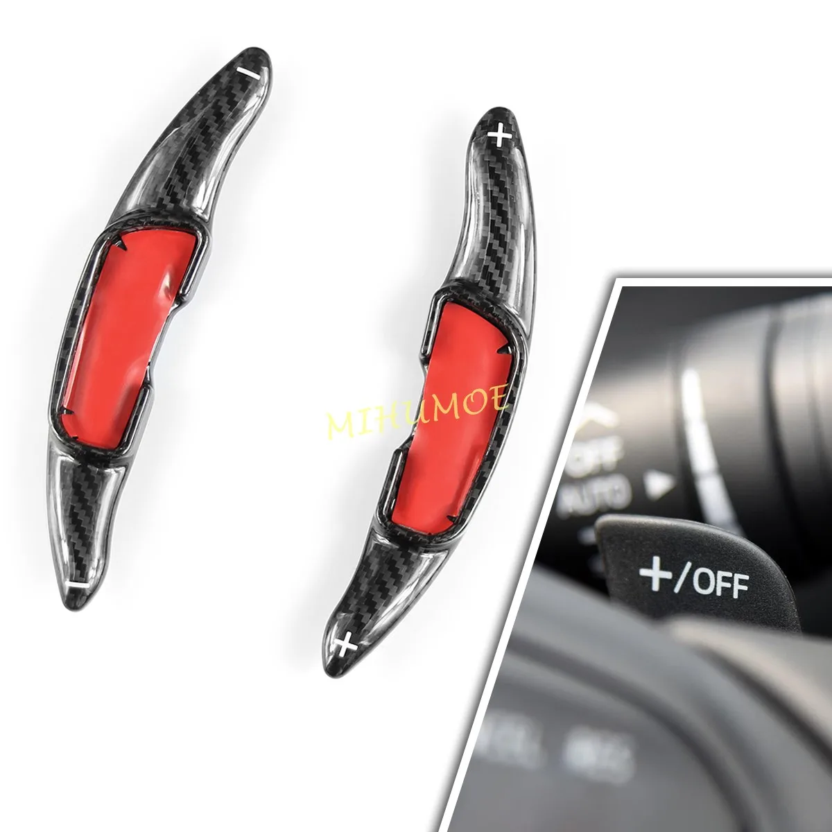 

Carbon Fiber Steering Wheel Paddle Shifter Extension For Mazda 3 6 MX-5 Black