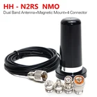 NMO Abbree HH-N2RS двухдиапазонная антенна 5 м коаксиальный кабель магнитное крепление и адаптер для Baofeng UV-5R Yaesu Tyt Walkie Talkie