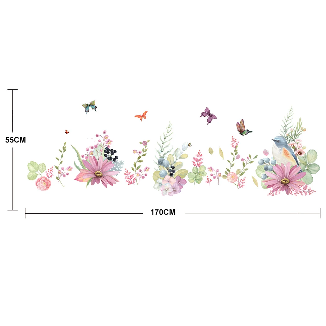 

Flower Wall Sticker Butterfly Bedroom Nursery Decoration Removable Wall