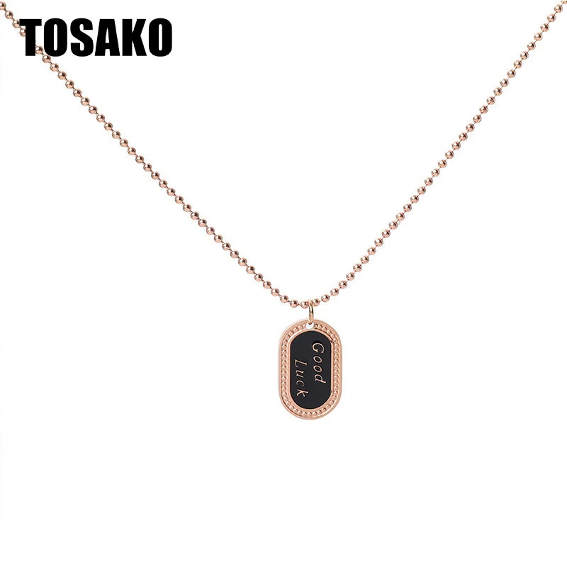 

TOSAKO Stainless Steel Necklace Titanium Gold Color Pendants for Women Sweater Chain Trend Jewelry