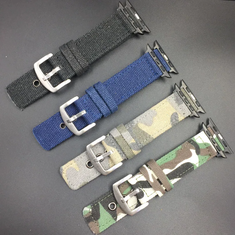Спортивный нейлоновый ремешок для часов Apple Watch Band 42m 42mm 40mm 38mm Ретро армейский