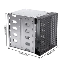 stainless steel hard drive cage 5 25 to 5x 3 5 rack for computer sata hdd hard driver tray rack with fan space