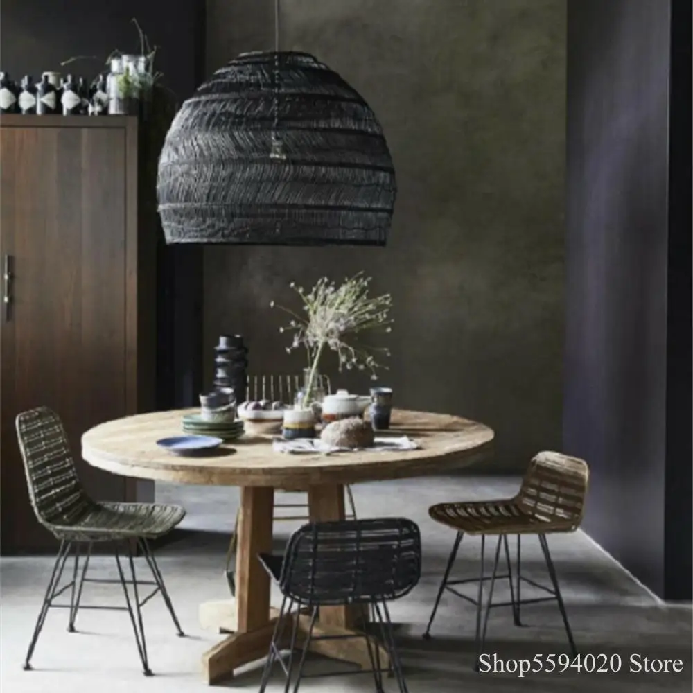 

New Chinese Style Rattan Lamp Pendant Light Vintage Hanging Lamp E27 Living Room Dining Room Home Decor Cafe Restaurant Hanglamp