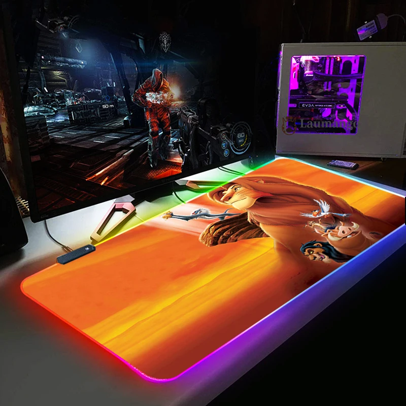 

«Король Лев», из серии "сделай сам" Большой RGB игровая Мышь геймер клавиатура Мышь Pad светодиодный светильник USB Проводная XXL Мышь мыши 7 Dazzle Цв...