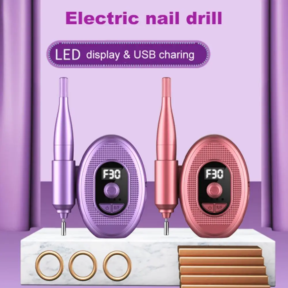 

Nail Polishing Machine Rechargeable Fast Rotating Speed USB Cable Portable Electric Drill Machine Manicure Tools for Salon
