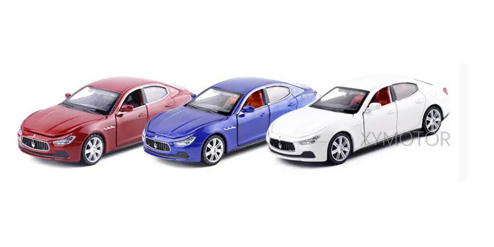 

1/32 CaiPo For Maserati Ghibli Diecast Model Car Toys Kids Car Boys Girls Gifts Pull back Sound light Red/White/Blue