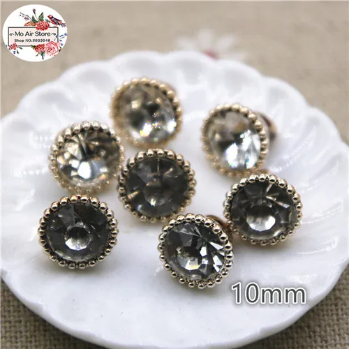 white 20pcs 20 шт 10 мм круглые разноцветные стразы пуговицы для дома и сада Кабошон DIY аксессуары - Цвет: white 20pcs