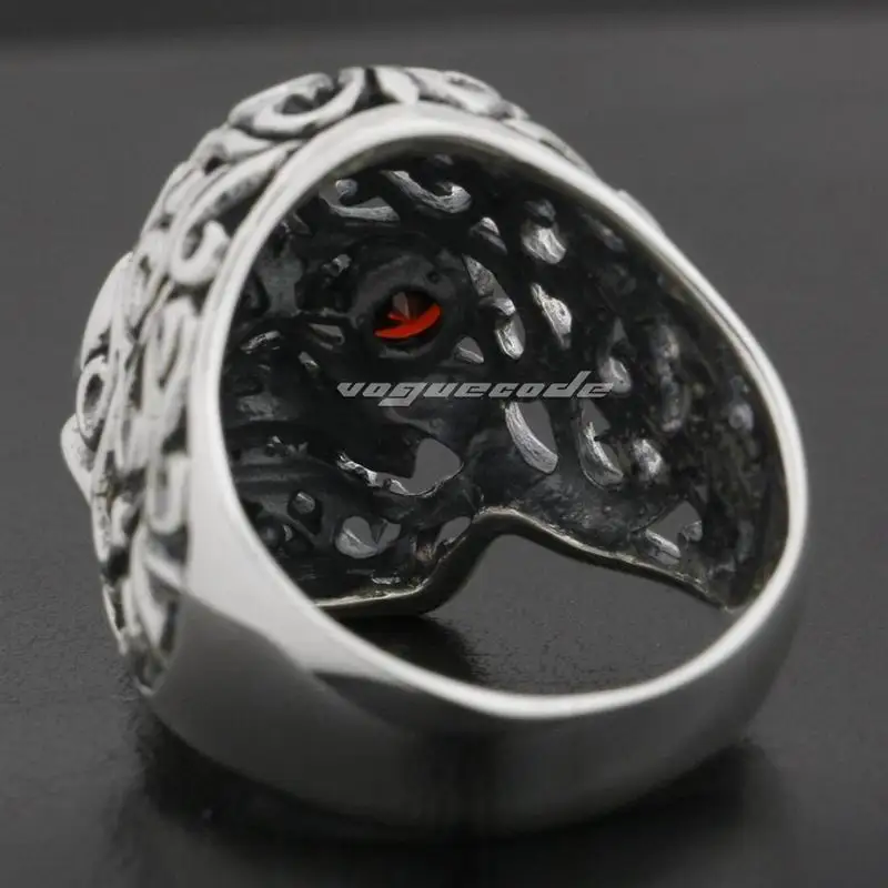 Женское серебряное кольцо в стиле панк рок с красным фианитом|stone crack|ring flatring spiral |