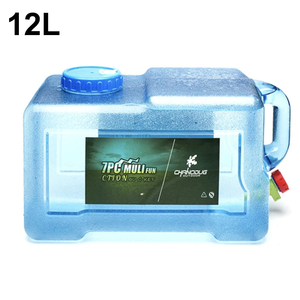 

12L Water Tank Container Portable Car Driving PC Thickened Water Bucket Container With Faucet For Camping Hiking Water Container