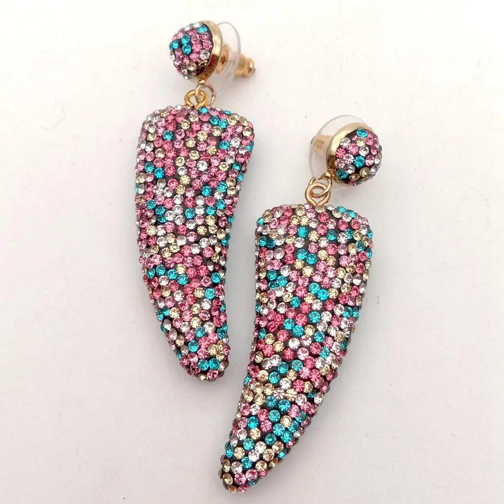 

YYING 2020 new fashion errrings Multi color Macacrsite Stud Earrings rhinestone pave vintage style party for women