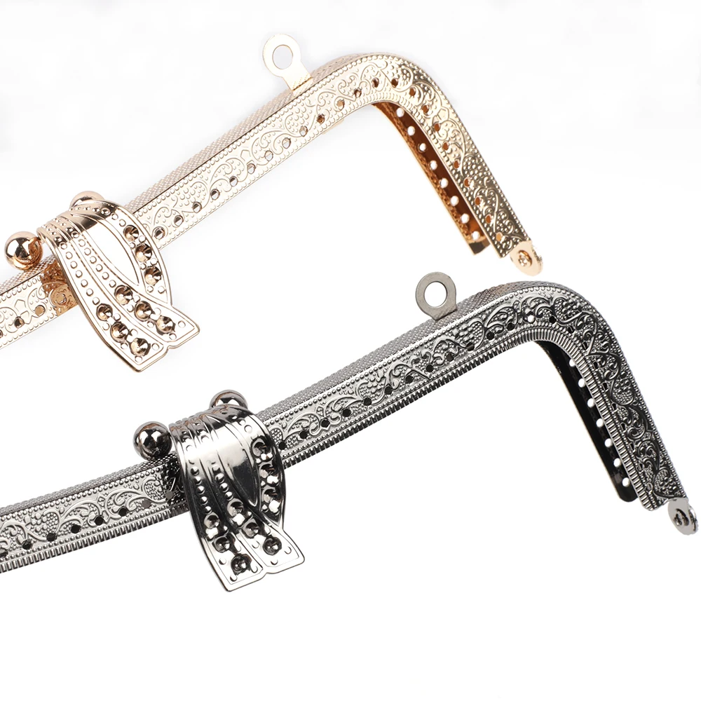 20cm Bronze DIY Purse Handbag Handle Coins Bags Metal Kiss Clasp Lock Clutch Bags Part Replacement Wallet Accessories Hardware