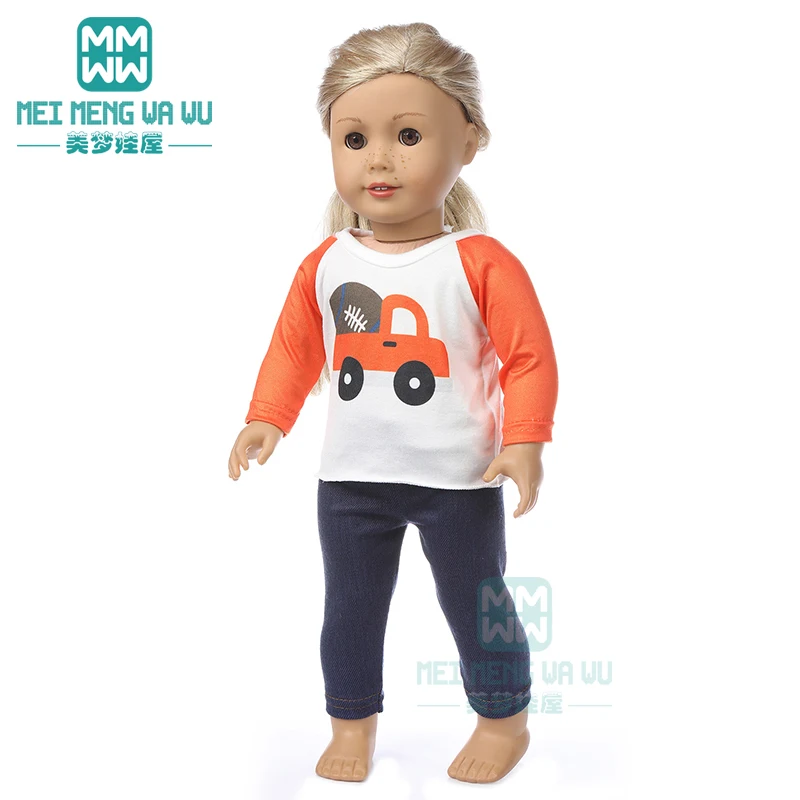 

Doll Clothes Printed jumpsuit, home service for 43 cm toy new born doll baby 18 Inch American doll Our Generation