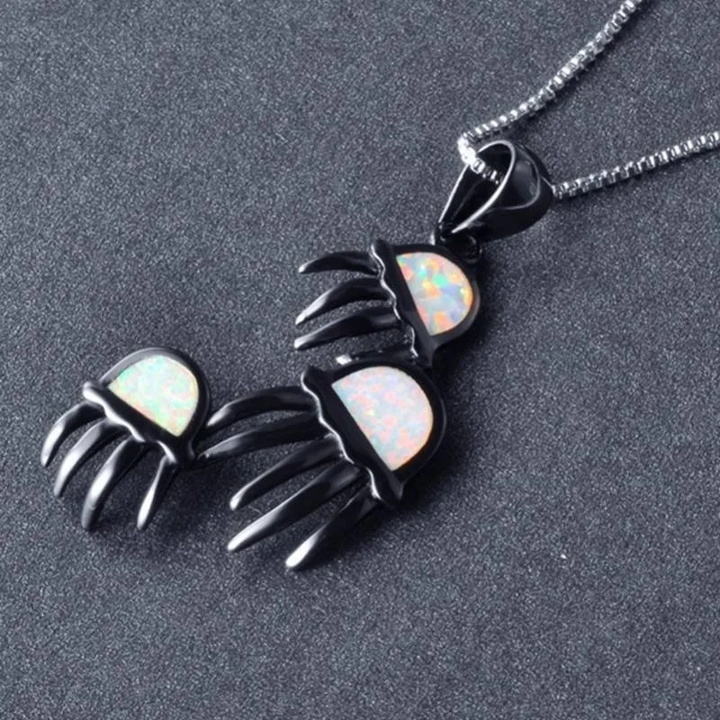 Ожерелье с подвеской в виде осьминога из морской медузы черный белый цвет чокер