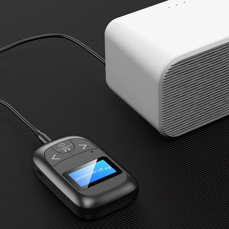 

T14 Bluetooth Adapter,Visual Bluetooth Transceiver 5In1 Bluetooth 5.0 Tv Audio Transmitter Receiver,For Pc Car Speaker