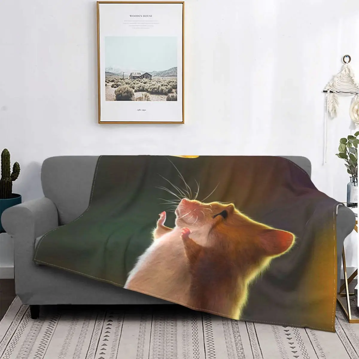 

Manta de algodón transpirable para hámster, cobertor moderno de lana de Coral para viaje y oficina, envío gratis