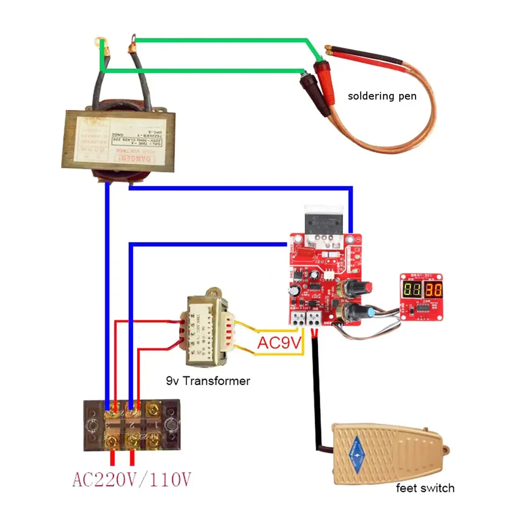 

Welding Time Current Controller Panel Timing Ammeter Spot NY-D01 Digital Spot Welding Machine Spot Welder Transformer