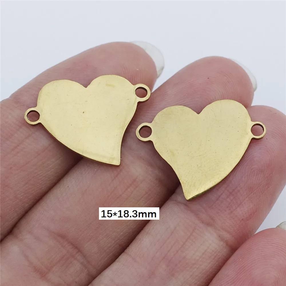 smooth heart Настоящая позолоченная нержавеющая сталь соединитель для члена семьи Mary Crown queen Сказочный танцор браслет Изготовление ювелирных изделий 5 шт./лот - Цвет: smooth heart