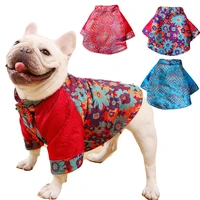 new french bulldog clothes pug costume new year outfit dog coat tang suit for dog cheongsam clothing pet shirt m xxl dog garment