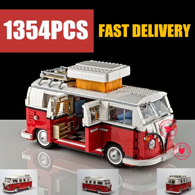 Новинка 1354 шт. Техника LED Camper Creator Car Van T1 Fit Technic Модель Строительный блок Кирпичи Diy