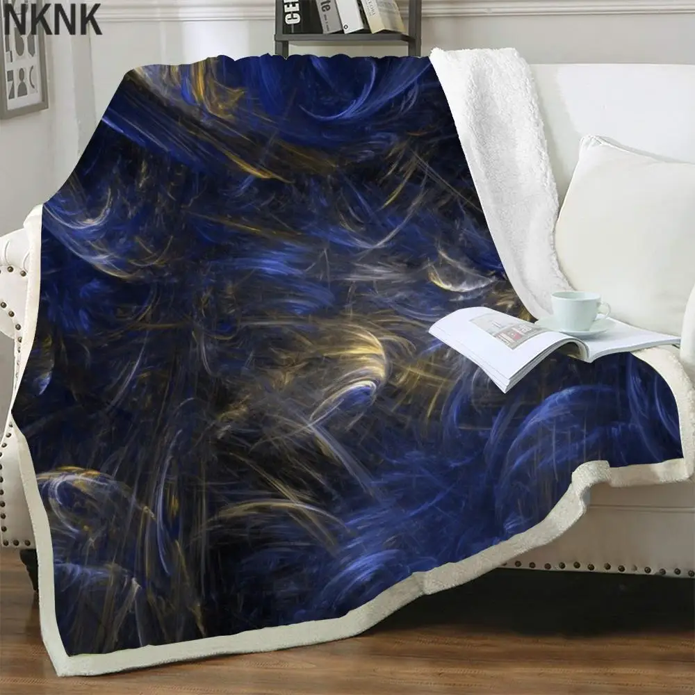 

Абстрактные одеяла NKNK, искусство кровати, 3D печать, постельное белье в стиле Харадзюку, одеяло Sherpa, животное, премиальный узор