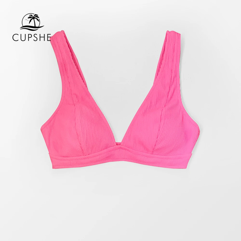 CUPSHE стильный Топ Бикини с v-образным вырезом и широкими лямками женский