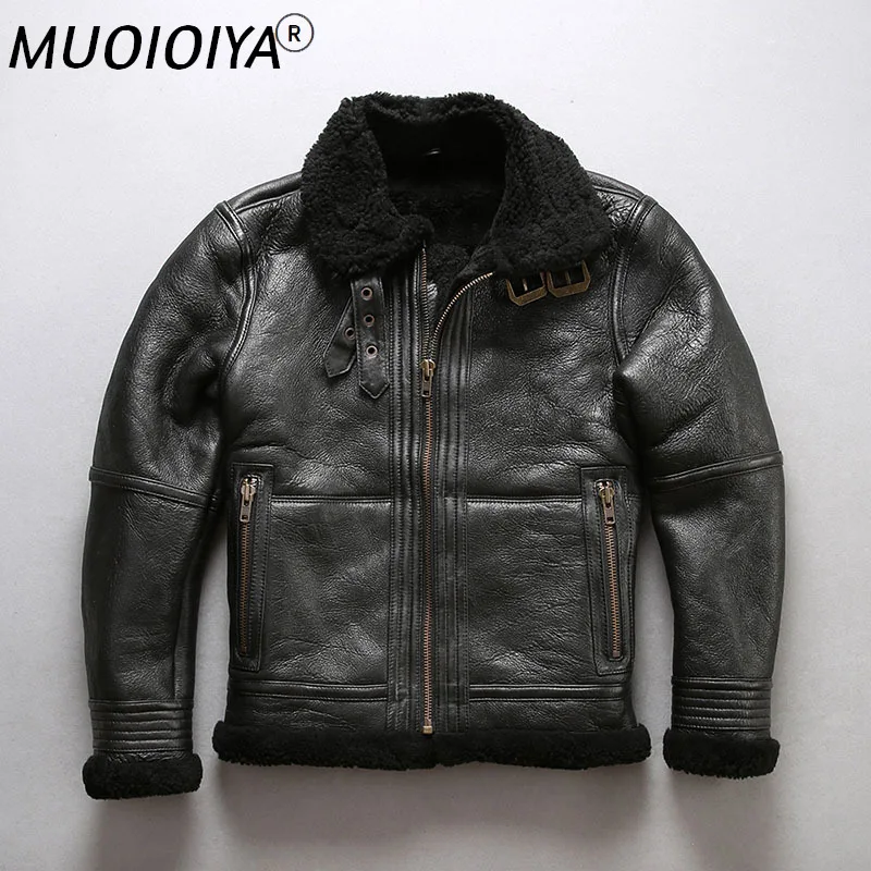 

New Men Fur Wool Liner Pilot Jacket Shearling B3 Flight Jackets Casual Cold Winter Bomber Jackets Winter Russia Coats