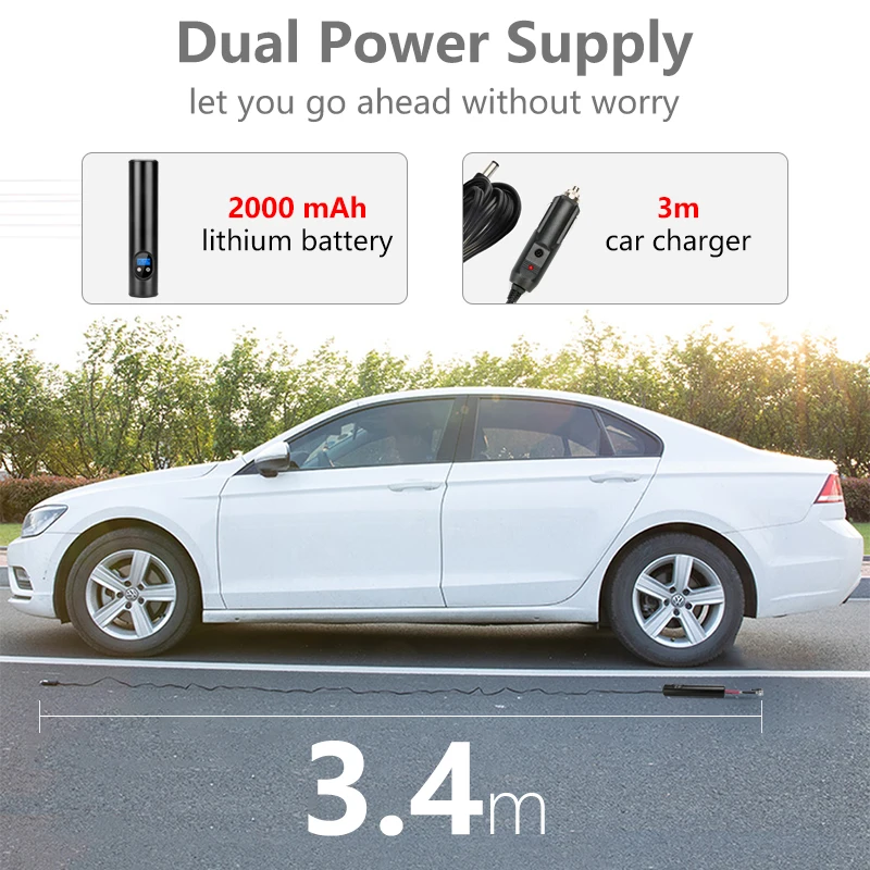 Vtopek ЖК-дисплей проводной воздушный компрессор шины надувной насос для