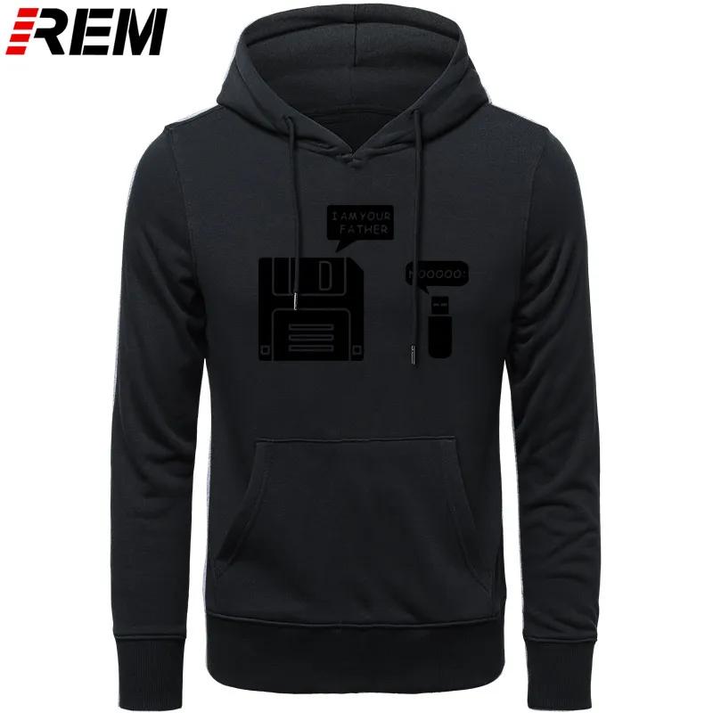 REM USB дискета я ваш отец мужские хлопковые с длинным рукавом юмором диск повседневные Camisetas Hombre мужские кофты с капюшоном, толстовки - Цвет: BLACK BLACK