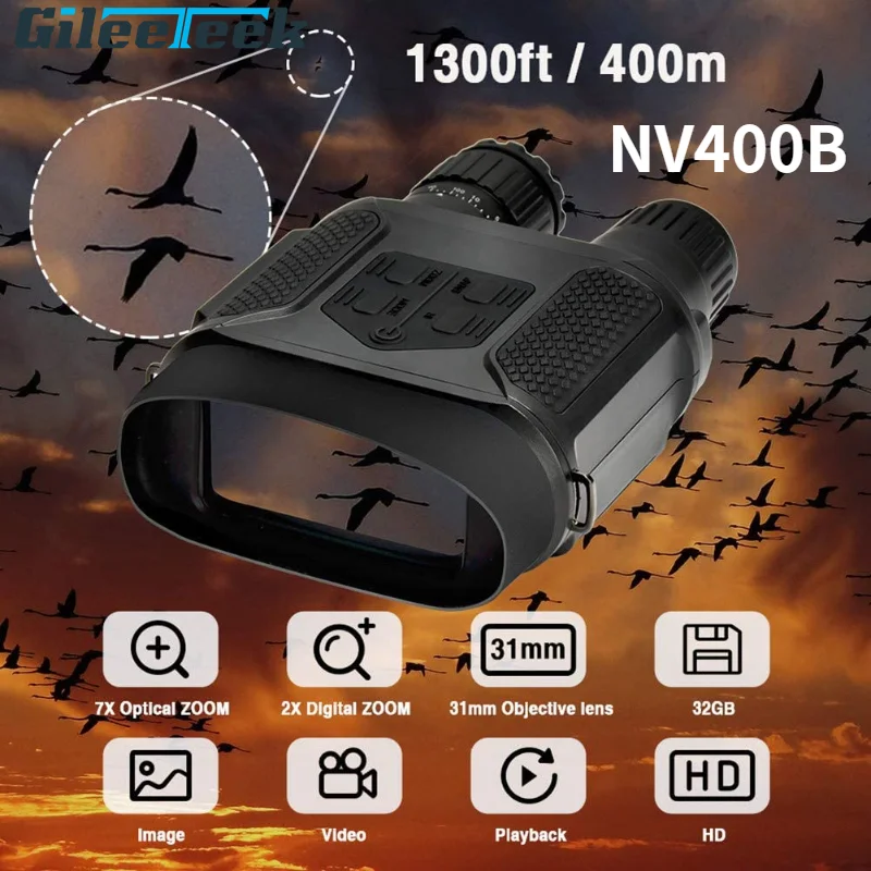 

NV400B Цифровой телескоп, водонепроницаемый 3IR уровней 4IP бинокль ночного видения для кемпинга 7X31, инфракрасный цифровой охотничий