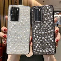 for huawei p40p40promate30mate30pro fashion luxury pearl shiny diamond creative vintage grind arenaceous mobile phone case