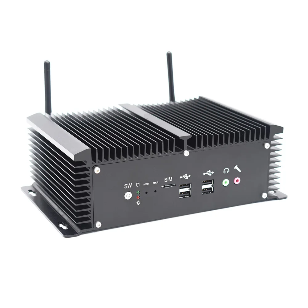Preise Fanless Industrie Mini PC I5 8250U X86 Fahrzeug PC 12V 24V Intel NIC WiFi Pfsense Firewall Linux Server GPIO RS485 RTS Windows10