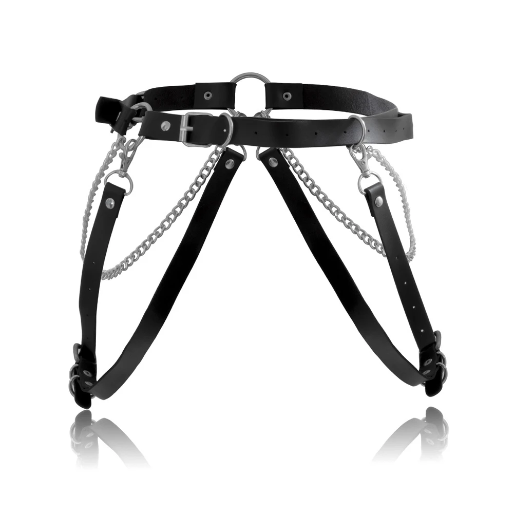 

Fashion Multilayer Waist Chain Women PU Leather Body Chain Street Fashion Slim Hip Hop Tassel Trousers Pants Chain