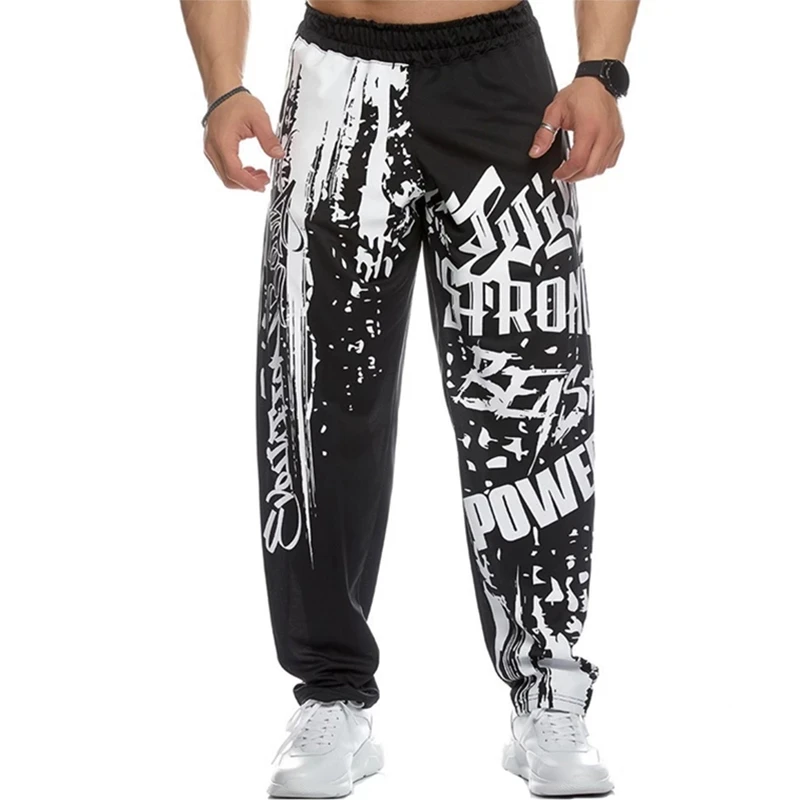 

Running Jogging Pants Men Polyester Bodybuilding Joggers Sweatpants Harem Long Trousers Fitness Sport Training Pants -40