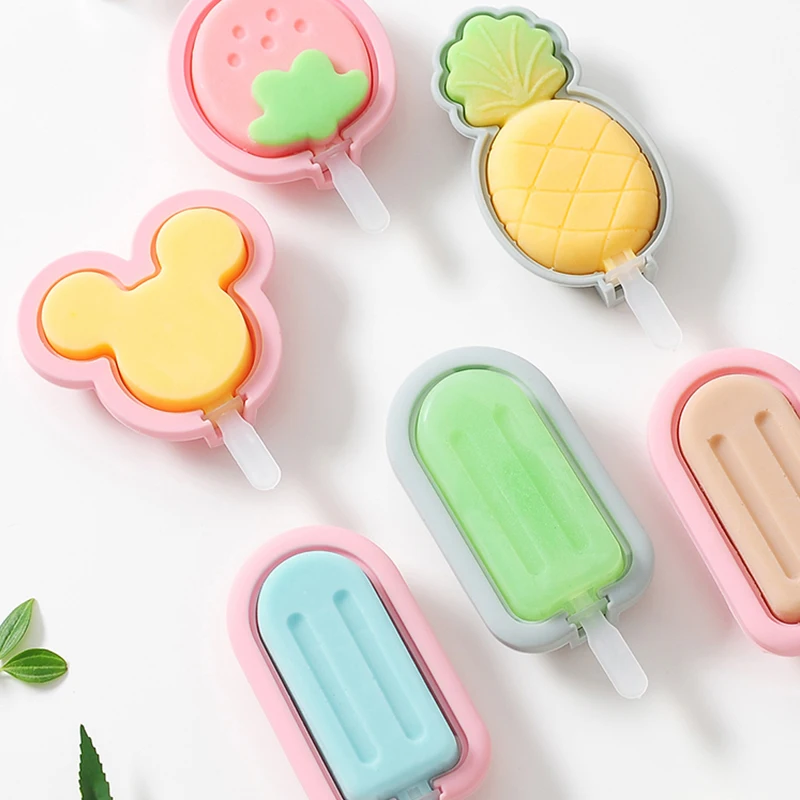 

Silicone Ice Cream Mould Ice Cube Tray Popsicle Barrel Diy Mold Dessert Ice Cream Mold with Popsicle Stick