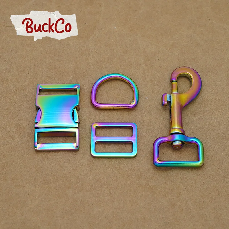 

(Металлическая пряжка + Тройная крышка + D-кольцо + металлическая застежка для собак/набор) Розничная продажа 25 мм для набора «сделай сам» соб...