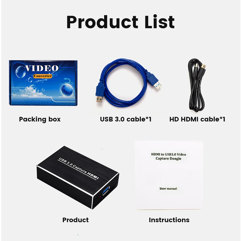 Video Capture Card 1080P 60fps Full HD Recorder HDMI to USB 3.0 Device For Phone Game PC Live Streaming | Компьютеры и офис