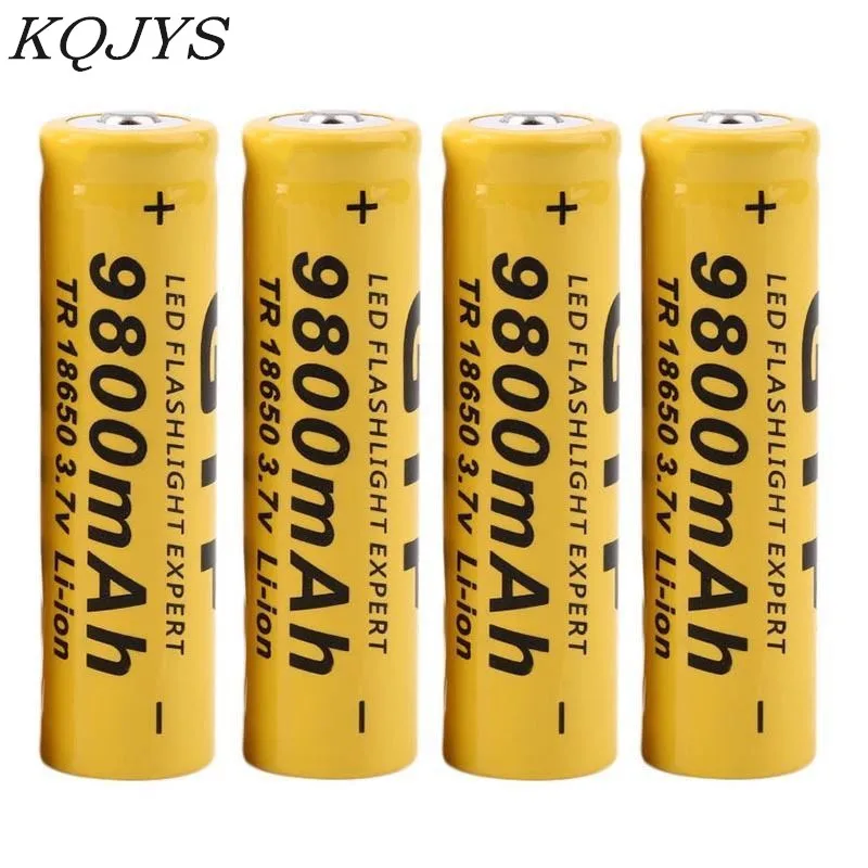 4 шт 3 7 V 18650 9800mah литий ионный аккумулятор Перезаряжаемые Батарея для светодиодный