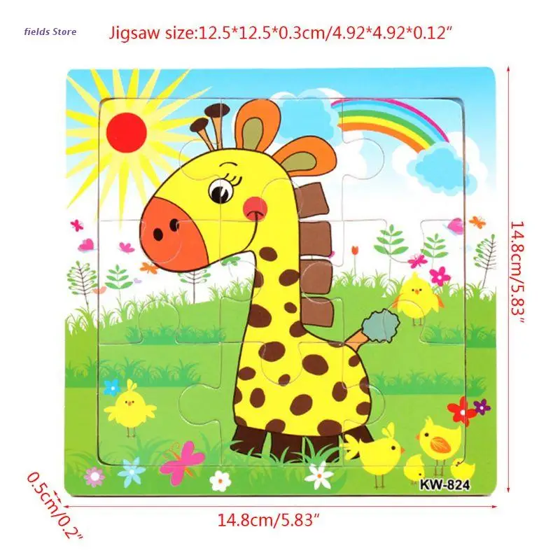 

Wooden Jigsaw Puzzles for Kids Ages 2-5 Toddler Educational Learning Toys
