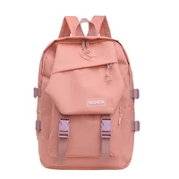 korean style nylon backpack large capacity travel bag for junior high school students preppy style campus solid color mens and