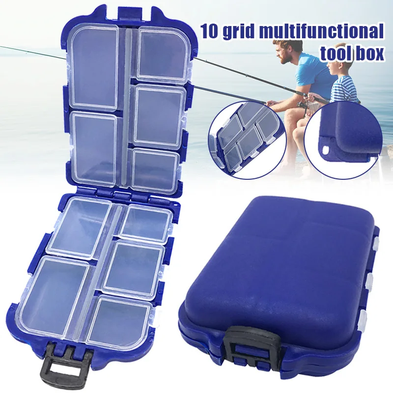 Оптовая продажа 10 отсеков ящик для хранения рыболовной приманки крючок снасти
