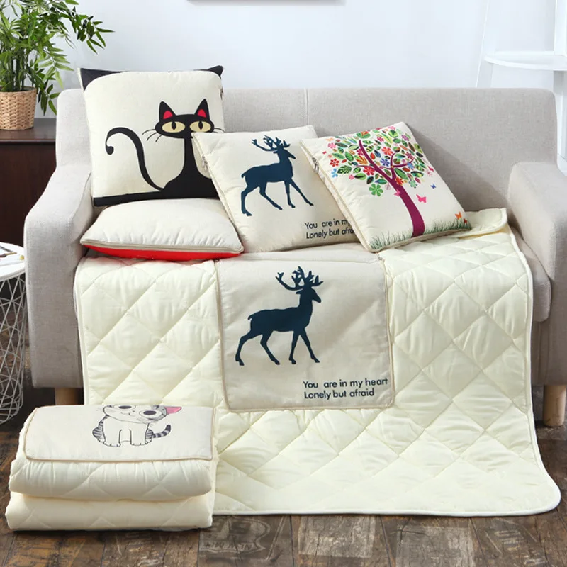 

New Linen Throw Pillow Quilt Living Room Sofa Cushion Pillow Car Seat Leisure Home Decoration 40*40cm Expand 110*150cm