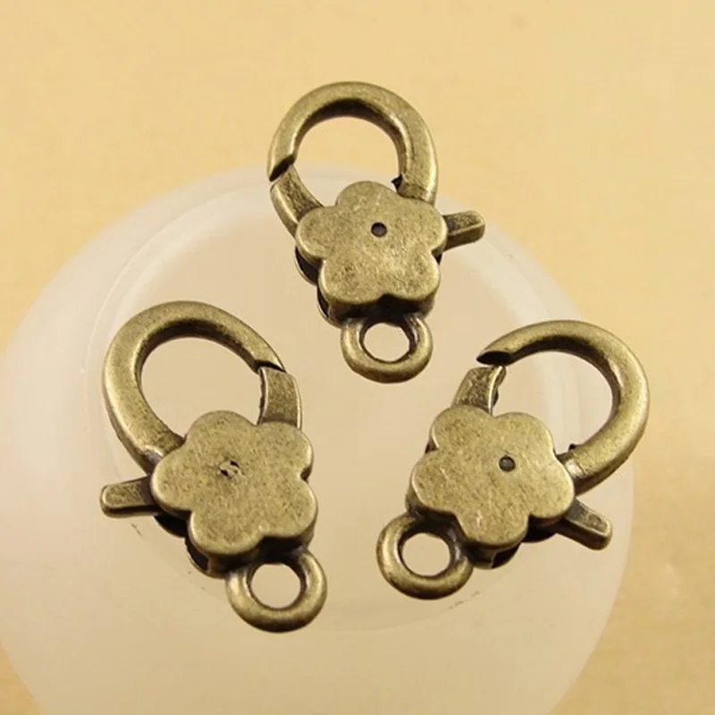 Застежка-карабин с цветком 16 х27 мм 10 шт. | Украшения и аксессуары